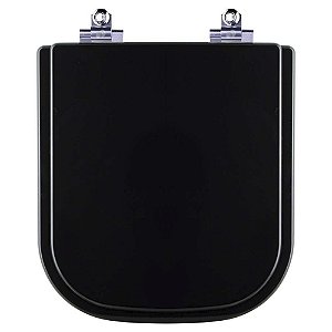 Assento Sanitário Laqueado Soft Close Elite Preto para vaso Celite