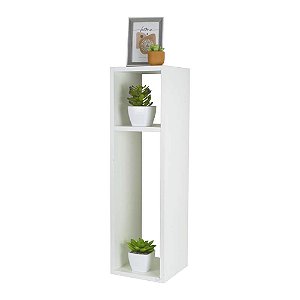 Mesa De Cabeceira Pequena 20x20x70cm Agata Branco Quarto Sala
