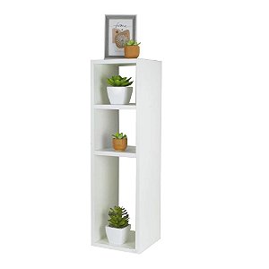 Mesa de Cabeceira com Nichos Branca Cama Solteiro Quarto Sala 70cm