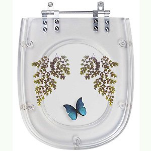 Tampa De Vaso Acrilico Transparente Borboleta para vaso Sabatini Icasa