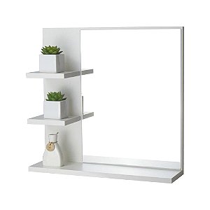 Armário para Banheiro com Espelho Viena Branco 45cm