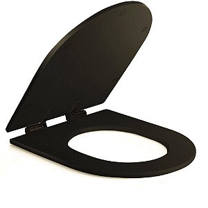 Assento Poliester Soft Close Carrara Marrom Fosco com Ferragem Marrom para vaso Deca