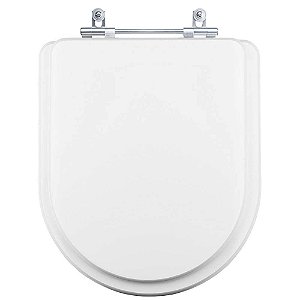 Tampa Vaso Sanitário Madeira Laqueada Smart Branco para bacia Celite