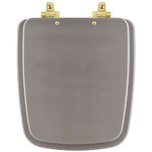 Tampa de Vaso MDF Com Amortecedor Boss Stone (Cinza Fosco) para Bacia Incepa com Ferragem Dourada