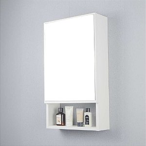 Armário para Banheiro com Espelho Tebas Branco 34cm