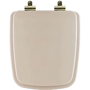 Tampa de Vaso Poliéster Com Amortecedor Boss Beige (Bege Fosco) para Bacia Incepa com Ferragem Dourada