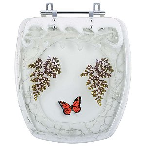 Tampa De Vaso Decorada City Branco Para Louça Celite
