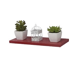 Prateleira 40 x 10cm Vermelho Suporte Invisivel