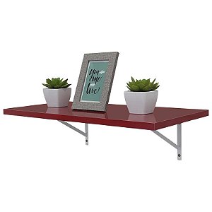 Prateleira 80 x 30cm Vermelho Com Mão Francesa