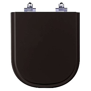 Tampa De Vaso Com Amortecedor Square Preto Para Lorenzetti