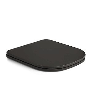 Assento Sanitário Poliéster Luxo Piano Marrom Fosco para vaso Deca com Ferragem Dourada