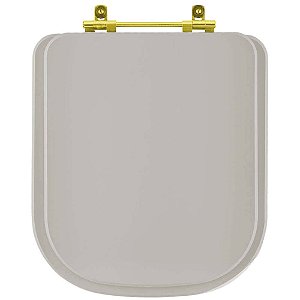Assento Sanitário Poliéster Axis Barbante para vaso Deca com Ferragem Dourada