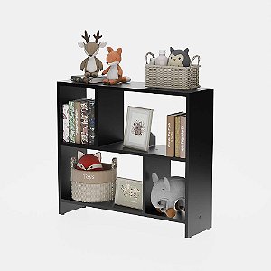 Estante Infantil Nicho Organizador Criança Armário para Brinquedos Preto