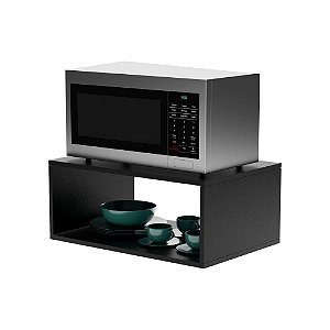 Suporte para Micro-ondas Forno Elétrico Cozinha Preto 60cm