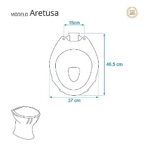 Assento Sanitario Aretusa Cinza para vaso Hervy
