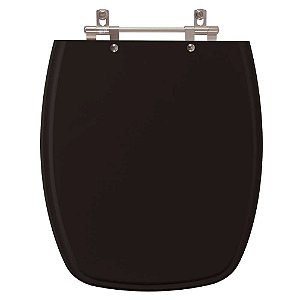 Assento Sanitario Poliester Palladium Preto para vaso Celite