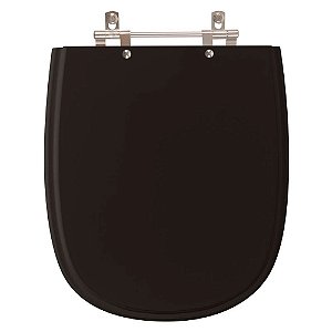 Assento Sanitario Poliester Dona Beja Preto para vaso Santa Clara