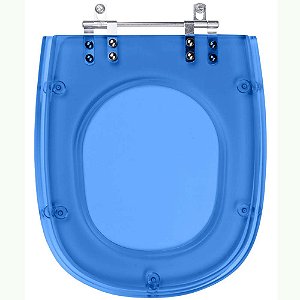 Assento Sanitario Poliester Primula Plus Azul Transparente para vaso Fiori