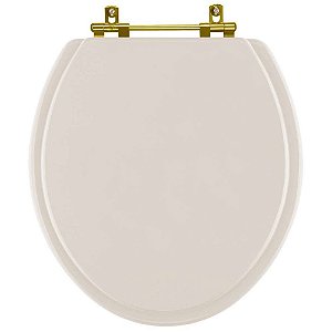 Assento Sanitário Convencional Oval Rosa Shell para vaso Incepa com Ferragem Dourada