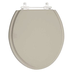 Assento Sanitario Poliéster Convencional Oval Bege Saara para vaso Deca