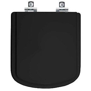 Assento Sanitário Soft Close Lirio Preto para vaso Fiori