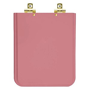 Assento Sanitário Soft Close Square Wild Rose para vaso Incepa com Ferragem Dourada