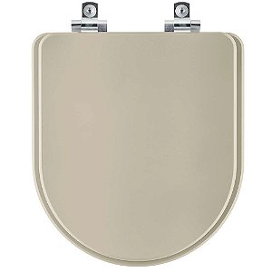 Assento Sanitário Soft Close Carrara Bege Saara para vaso Deca