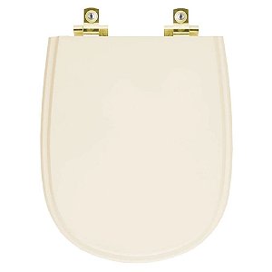 Assento Sanitário com Amortecedor Paris Bone para vaso Ideal Standard com Ferragem Dourada