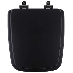 Tampa de Vaso Poliéster Com Amortecedor Boss Matte Black (Preto Fosco) para Bacia Incepa com Ferragem Preta