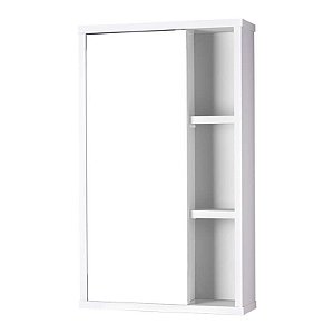 Espelho Milano para Banheiro com Armário Branco - 69 x 42cm