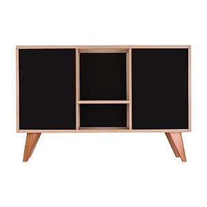 Balcão Buffet com 2 Portas Carvalho e Preto