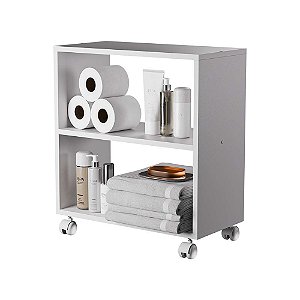 Móvel Organizador Multiuso para Banheiro com Rodinhas Branco