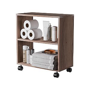 Gabinete Organizador para Banheiro com Rodinhas 50cm Nogal