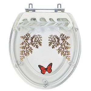 Assento de Privada Avenca Borboleta Acrilico Transparente Izy Deca