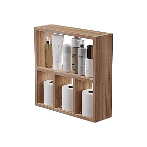 Nicho Porta Papel Organizador para Banheiro Freijó 40cm