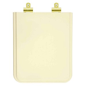 Assento Sanitário Poliester Soft Close Square Bone (Bege Claro) para vaso Incepa com Ferragem Dourada