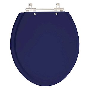 Assento Sanitário Laqueado Convencional Oval Azul Marinho
