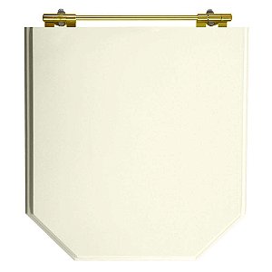 Assento Sanitário Poliester Atrium Biscuit (Bege Claro) com ferragem Dourada