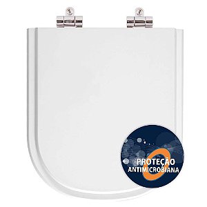 Assento Sanitario Poliester Antibacteriano Com Amortecedor Vogue Plus Branco Para Vaso Deca