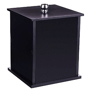 Lixeira Quadrada Preta Para Banheiro 26cm Capacidade 6,2l