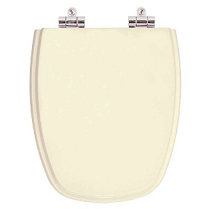 Assento Sanitario Poliester com Amortecedor Monte Carlo Creme para bacia Deca
