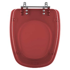 Assento Sanitário Poliester Monte Carlo Vermelho Para Louça Deca