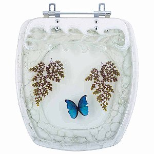 Assento Sanitário Decorado Amarilis Branco Para Louças Fiori