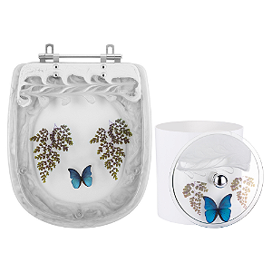 Assento Sanitário Para Louças Paris E Lixeira Decorados