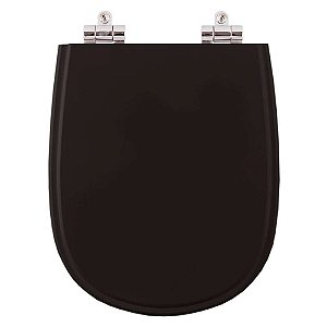 Assento Sanitario Poliester com Amortecedor Paris Preto para Vaso Ideal Standard