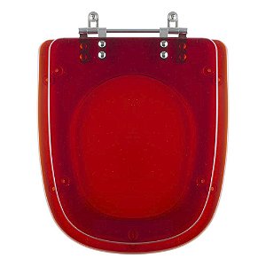 Assento Sanitario Poliester Ibiza Vermelho Transparente para vaso Incepa