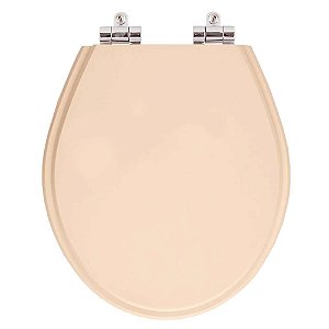 Assento Sanitario Poliester com Amortecedor Ravena Rosa Floral para bacia Deca