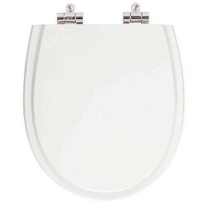 Assento Sanitario Poliester com Amortecedor Polo Branco para Vaso Hervy