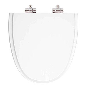 Tampa De Vaso Poliester Com Amortecedor Aloha Branco Para Bacia Celite