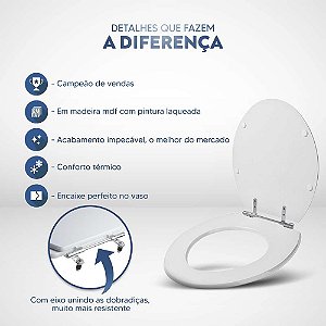 Assento Sanitário Ravena Amendoa para vaso Deca